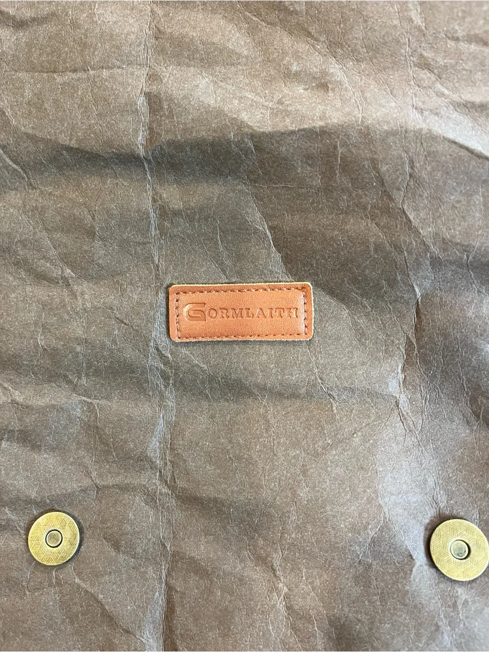 Brown Canvas Messenger Bag with Tan Straps by